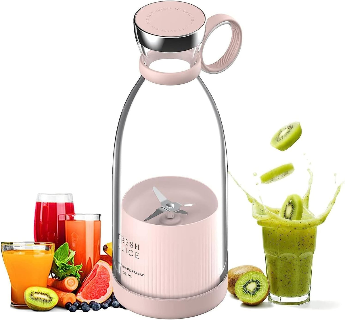 Mini licuadora de vaso portatil rosa