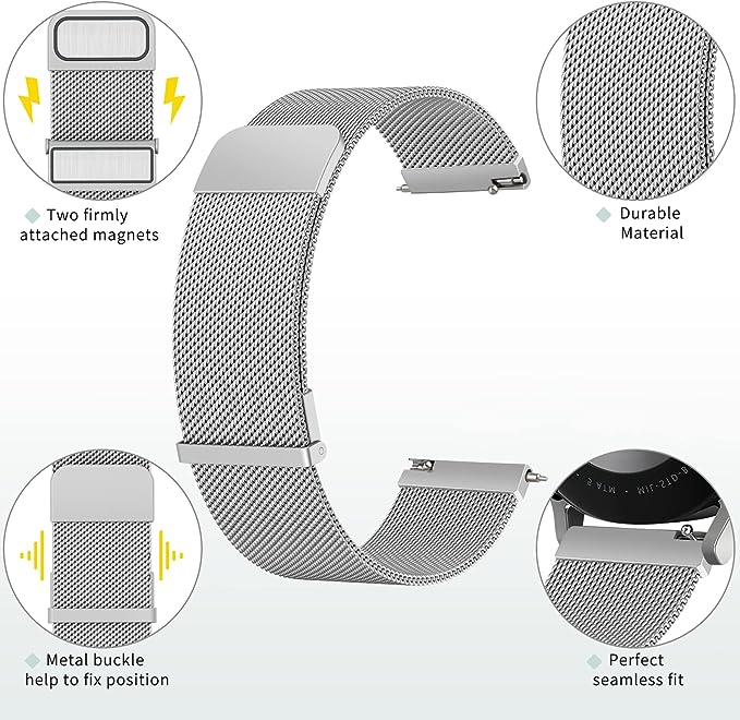 Correa smartwatch PRO metálica plata