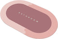 Alfombra de ducha súper absorbente ovalada rosa
